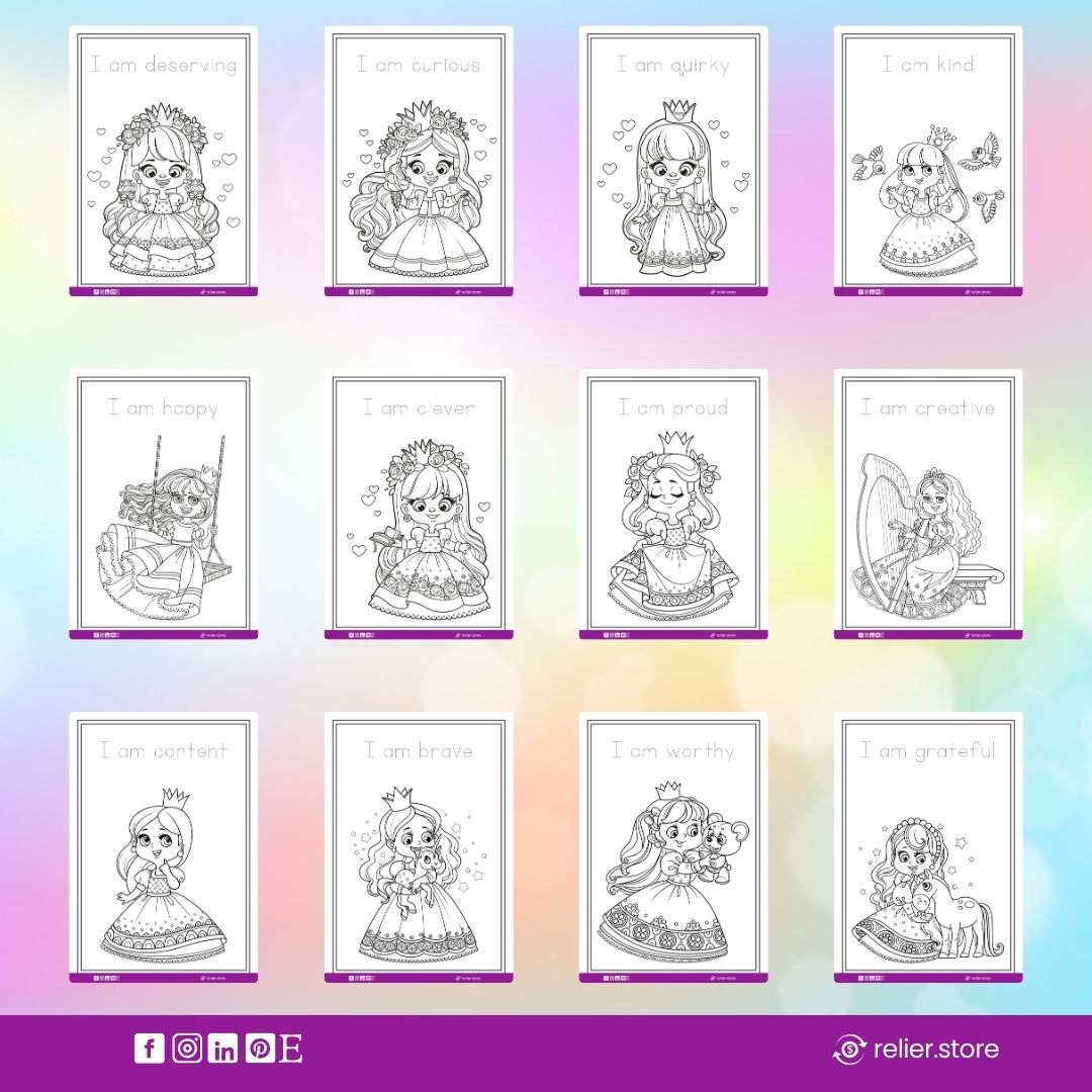 Princess Affirmations Coloring Book