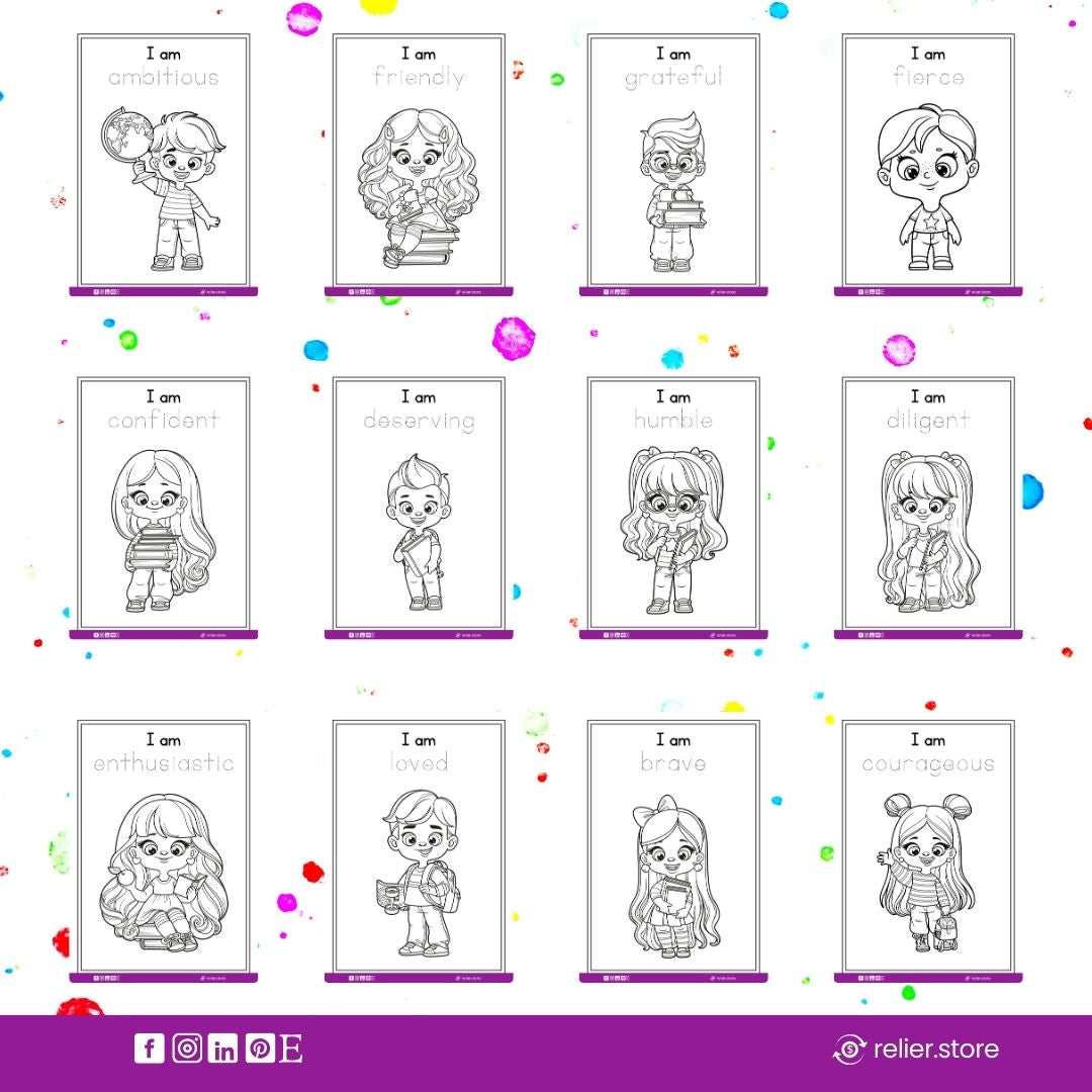 Positive Affirmations Coloring Book for Kids